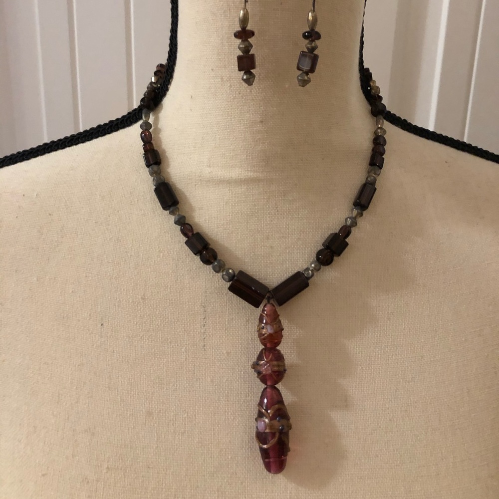 Glasshouse custom made necklace and earring set